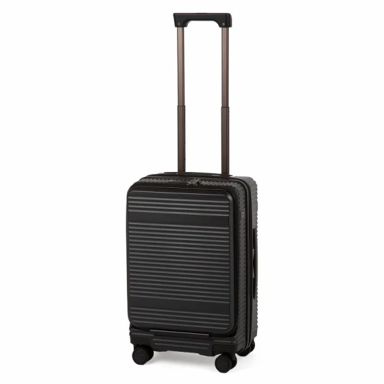 ace.tokyo Saluton 可擴大 鎖輪 行李箱22吋/55厘米 拉鍊型 (黑色/綠色)