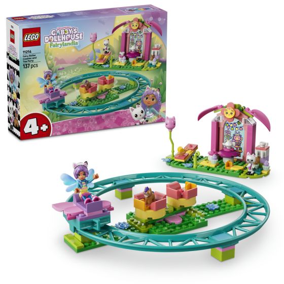 LEGO® Gabby's Dollhouse 11214 Fairy Roller Coaster and Tea Party (Creative,Play House,Bricks,Gift)