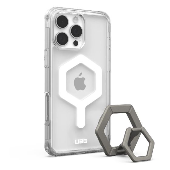 UAG - Plyo iPhone 16 Pro Max 保護殼 - Ice White + Titanium Ring Stand 1144811BV01