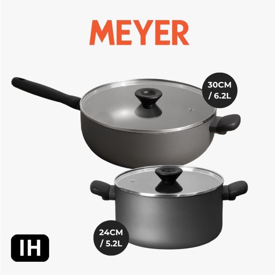 MEYER - 易潔有蓋炆煮鍋 24CM / 5.2L + 易潔有蓋萬用鍋 30CM/6.2L (15204-TE07_15270-T) CR-15204_15270