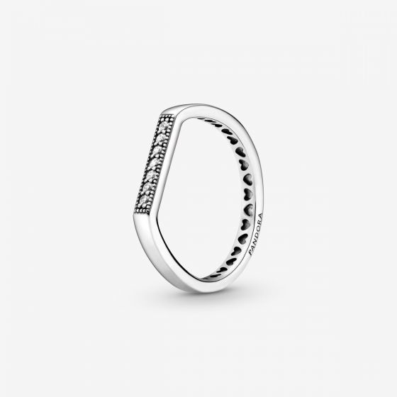Pandora 潘多拉 璀璨橫飾疊戴戒指 (潘朵拉尺寸:50/52)