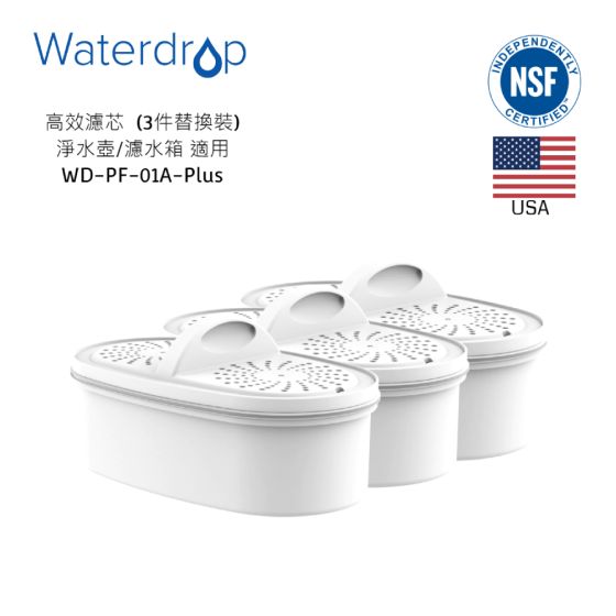 Waterdrop - Waterdrop 全效型濾水壺/濾水箱 替換濾芯 (3件裝) WD-PF-01A-Plus 2200102