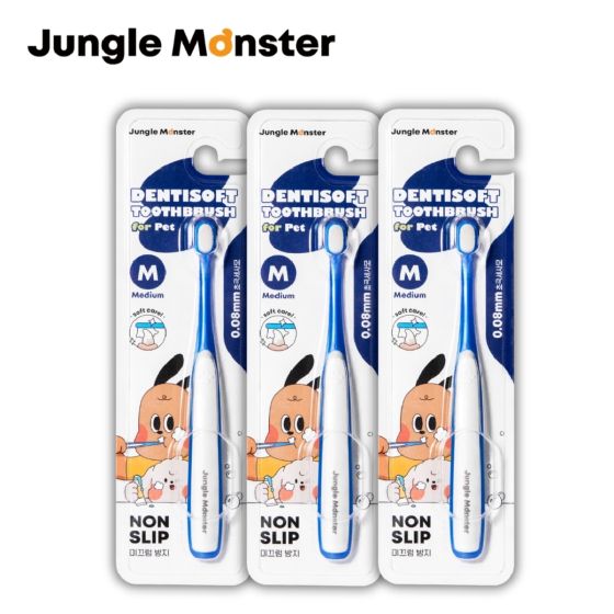 Jungle Monster - Dentisoft 中/大型犬 極細密軟毛寵物牙刷 3件裝 2200257