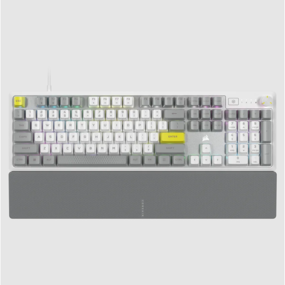 Corsair K70 CORE SE RGB 機械電競鍵盤搭配掌托 - 白色 (CO-KB-K70-CORE-WHT-COR-RED) [預計送貨時間: 7-10工作天]
