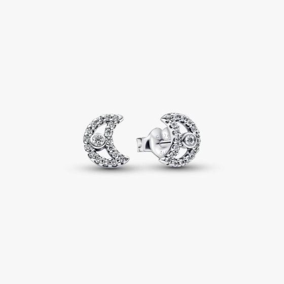 Pandora 潘多拉璀璨新月針式耳環 (294257C01)