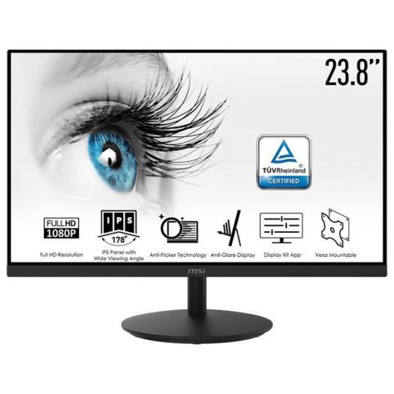 MSI - 23.8" Pro MP242 75Hz IPS FHD Professional Eye Care Monitor (Built-in Speakers) 2FMSI-MP242