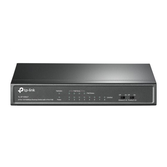 TP-Link - TL-SF1008LP 8埠 10/100Mbps 桌上型交換器 (含 4 埠 PoE) 343-23-00186-1