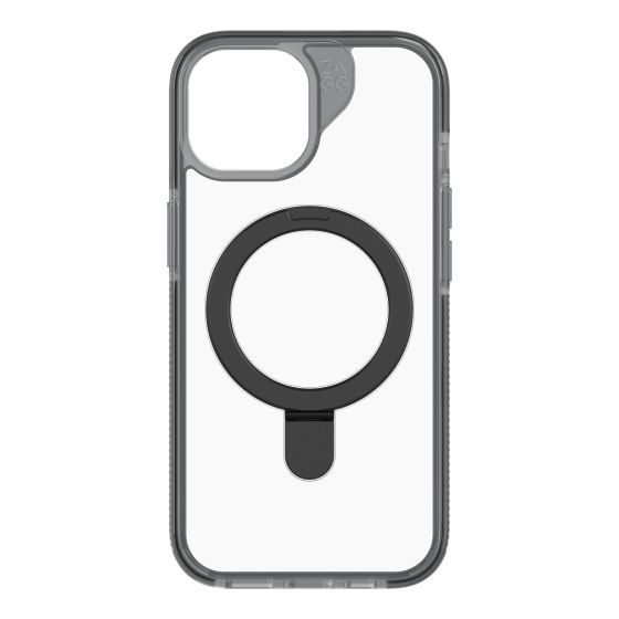 ZAGG Santa Cruz Snap Ring Stand (MagSafe) iPhone 15 Plus 透明黑邊 4176891