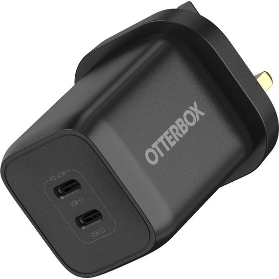 OtterBox USB-C 雙輸出快速耐用插牆式電源轉換器 (Type G) - 65W (45W + 20W) (黑色) 4178561