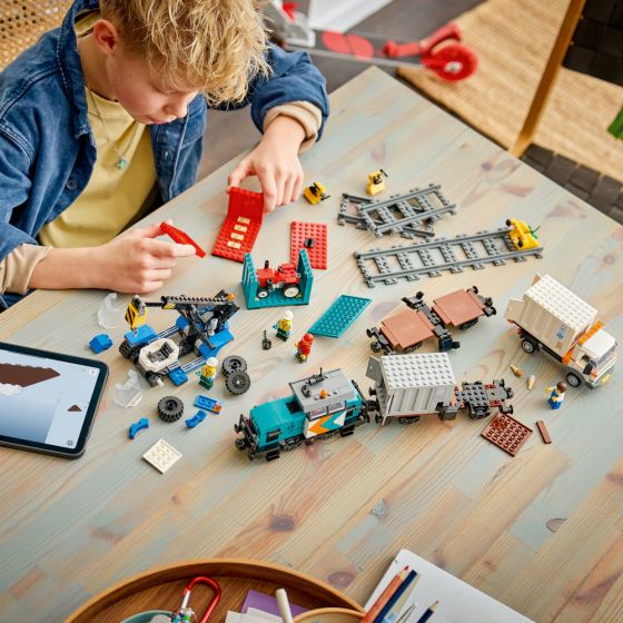 LEGO® City 60509 Harbor Freight Train with Crane & Truck (Creative Games,Train Toys,Bricks,Gift)