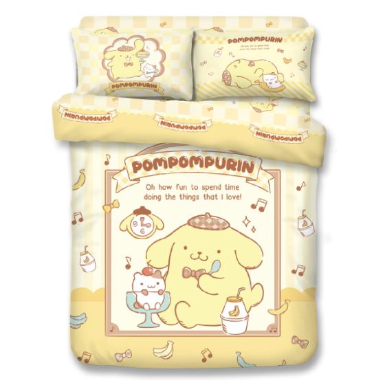 Uji Bedding - 1200針全棉卡通床品套裝 - 布甸狗 (多款尺寸) 62S-PN2601-MO