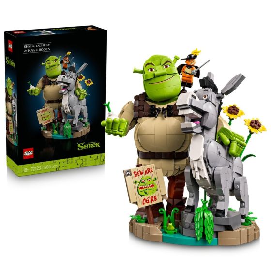 LEGO® Shrek 72423 Shrek, Donkey & Puss in Boots (Toys,Home Decoration,Bricks,Gift)