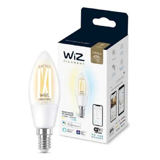WiZ - 冷暖白光 40W C35 E14 Wi-Fi 智能可調光 LED 燈絲燈泡 929003017601 929003017601