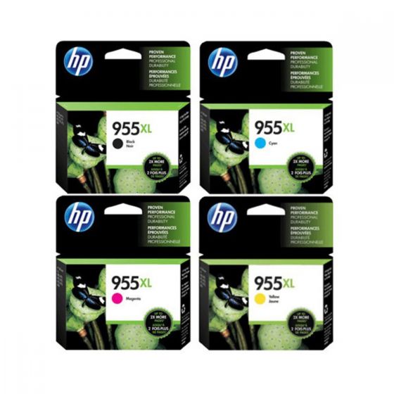 HP - No.955XL 原廠高容量墨水盒套裝 (黑色 L0S72AA+黃色 L0S69AA+洋紅 L0S66AA+綻藍 L0S63AA) 955xlset