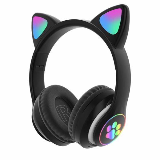 B&C KOREA 貓耳朵頭戴式無線藍牙耳機 - 黑色 B0115-all