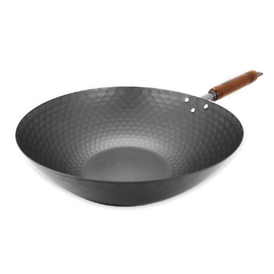 日本燕三条製鐵流｜頂級窒化鐵鍋系列 槌目北京鍋 33cm (鑽石紋) BJ0051