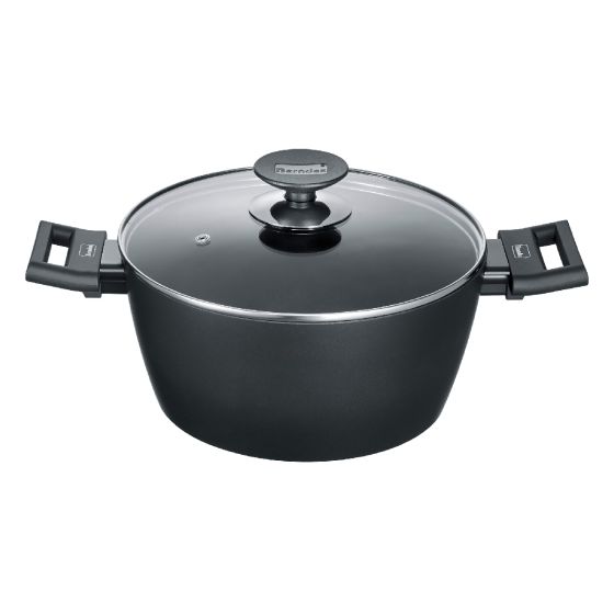 寶廸 - Alu Induction - 24 厘米高身雙耳煲連玻璃蓋 
 可適用於電磁爐 BKL-11345