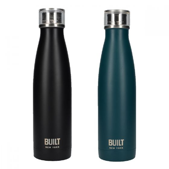 BUILT - 不鏽鋼真空保溫瓶 (黑色/藍綠) BLT-BOTL-DWSSWB