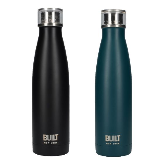 BUILT - 不鏽鋼真空保溫瓶 (黑色/藍綠) BLT-BOTL-DWSSWB