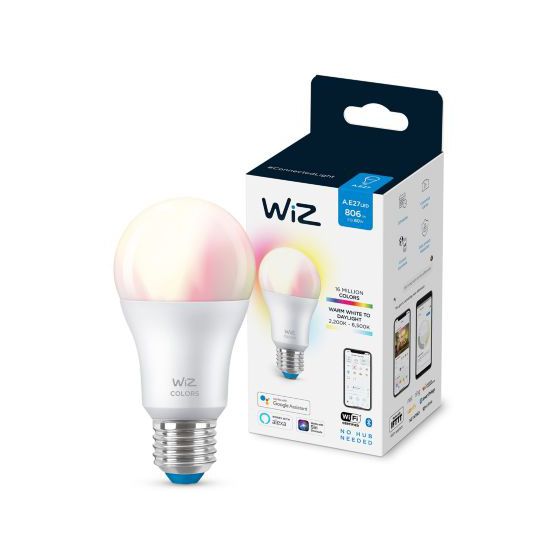 WiZ Wi-Fi黃白光彩光 智能LED燈泡- 8W / E27螺頭 / A60 (黃白光 + 彩光)