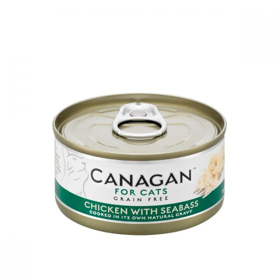 Cangan - 雞肉伴鱸魚 無穀物貓罐頭 75g (原箱12罐) Can-WetChickSeaB