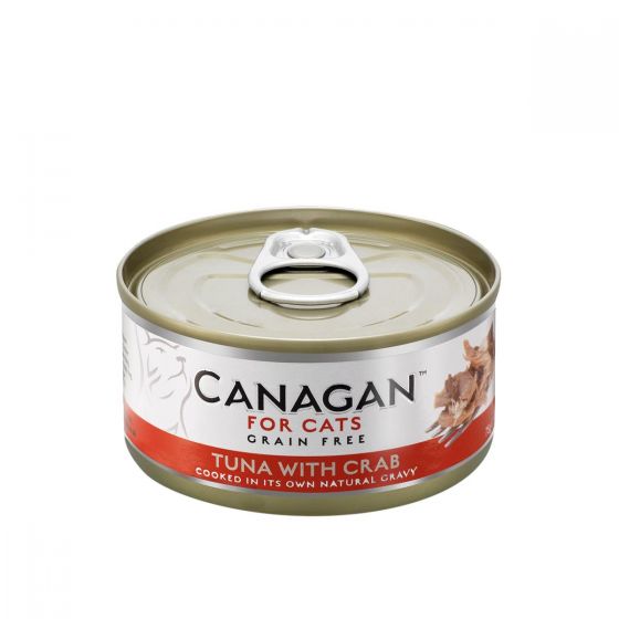 Cangan - 吞拿魚伴蟹肉 無穀物貓罐頭 75g (原箱12罐) Can-WetTunaCrab