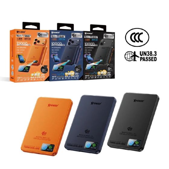 [3C CCC 認證] XPower - MagFlight10 M17 鋁合金半固態TFT 彩屏顯示 QI2.2 25W/30W 10000mAh 磁吸行動電源 [多種顏色] CR-CE32001_ALL
