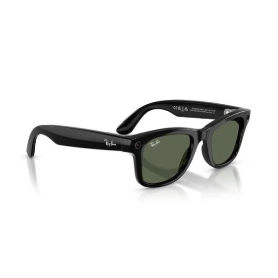 Meta Ray-Ban - Wayfarer (Gen 2) 智能眼鏡 亮面黑色 G-15綠色鏡片 (大) 高鼻樑架 [平行進口] RW4012-601/7153 l CKA36119 CR-CKA36119
