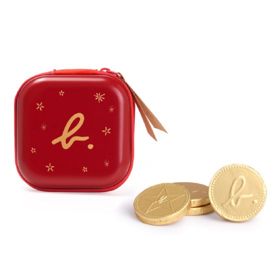 [電子換領券] agnès b. CAFÉ - 拉鍊金屬小禮盒-賀年金幣朱古力（12片） CR-26CNY-AB04