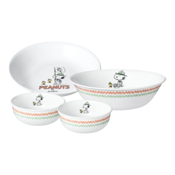 CORELLE® - 美國康寧餐具套裝4件 - Snoopy Camping CR-854HK3SPPP