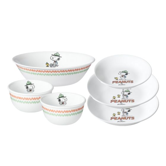 CORELLE® - 美國康寧餐具套裝6件 - Snoopy Camping CR-856HSPPHK