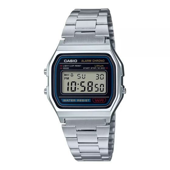 Casio - 復古數位電子錶 A158WA-1 銀色