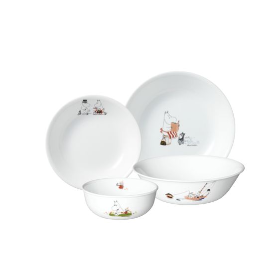 Corelle® 餐具套裝 (4件套裝) (Moomin Tammi) CR-TS-CB-D4-MT-WH