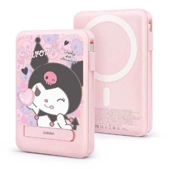 GARMMA - Sanrio 磁吸帶線五合一行動電源 10000mAh [Kuromi] CR_5IN1-KU_ALL