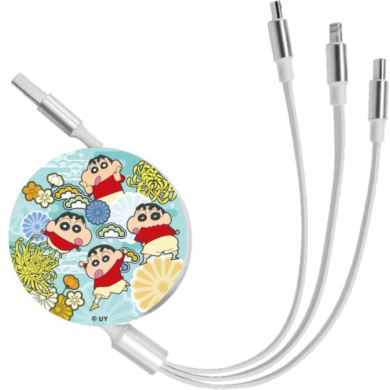 Anichi - 3合1伸縮快充數據線 - 4個小新 CR-CSC004