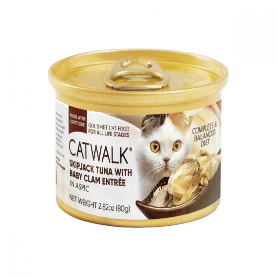 Catwalk - 鰹吞拿魚 + 蜆肉|貓罐頭  (80g) #13887CW-BCC