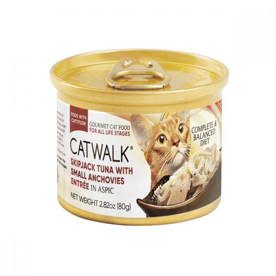 Catwalk - 鰹吞拿魚 +小鯷魚|貓罐頭  (80g) #13870CW-SLC