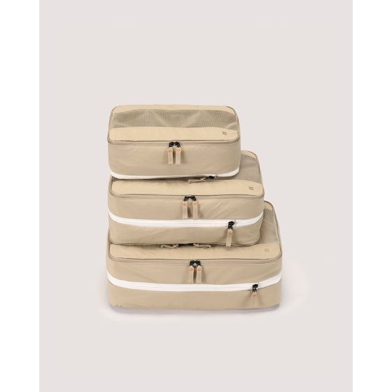 Branden - 旅行壓縮收納袋 [米色/黑色] [3size]