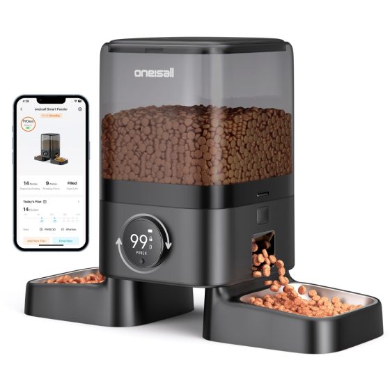 ONEISALL - 5L 雙碗無線智慧寵物餵食器 - PF10)