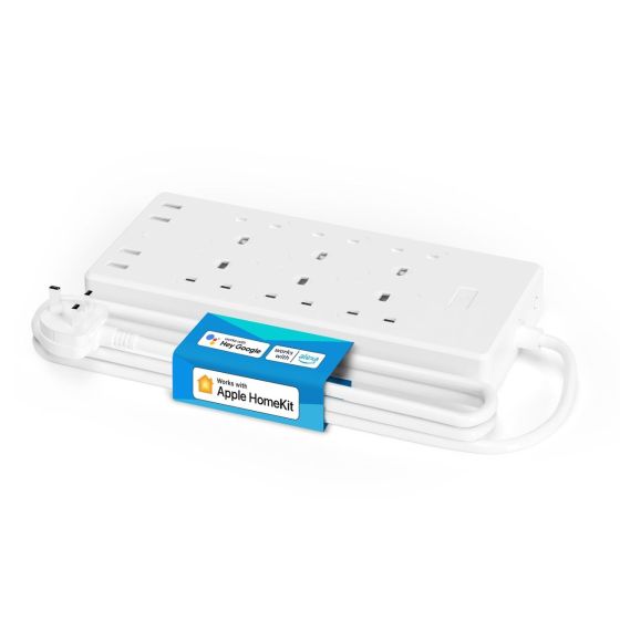 Meross - 6-Outlet and 4-USB Port Smart Wi-Fi Surge Protector - MSS426 UK