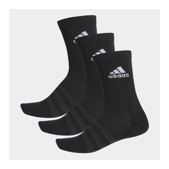 adidas CUSHIONED 短筒襪 (3 對) - 黑色