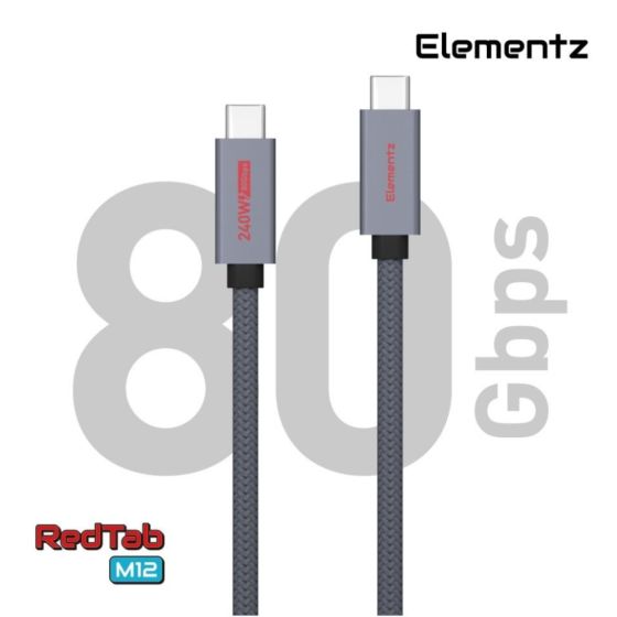 Elementz - N5-M12 USB-C To C 充電傳輸線 (120cm) ELE_N5_M12_GY
