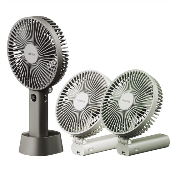 Lumena - FAN PRO MAX Handy Fan (Cream White/Dark Gray/Dusty Green)
