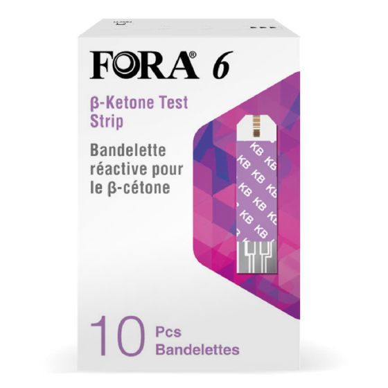FORA -福爾 6 血酮試紙 10張 x 1盒 (需配合FORA -6六合一藍牙血糖機使用)(新舊包裝隨機發放) | 生酮飲食 | 高血糖 | 糖尿病 | FORA-00004