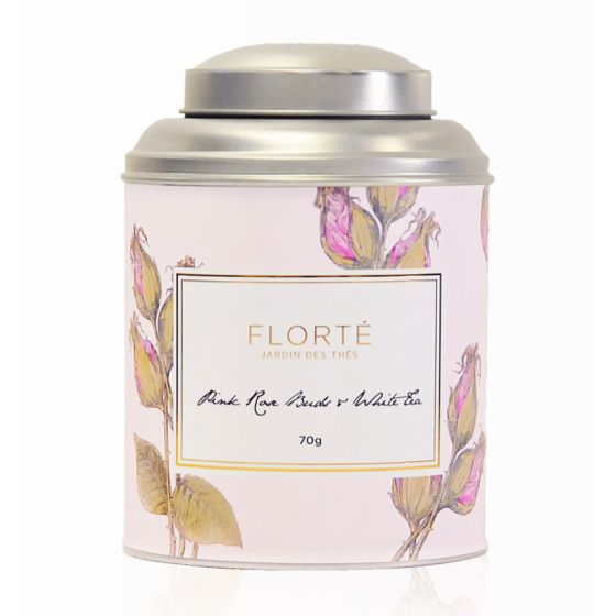 Florte - 罐裝粉紅玫瑰花+白茶 70g FT0906