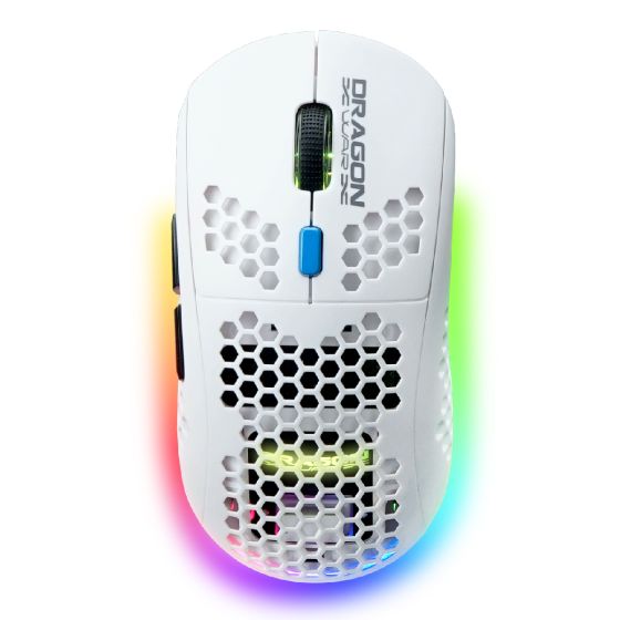 Dragon War - G27W-WH RGB羽量級無綫滑鼠 文書滑鼠 office mouse Type-C 充電 3600dpi G27-WH