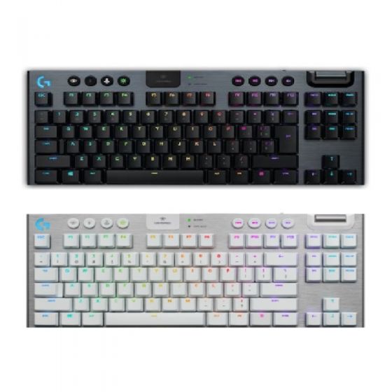 Logitech - G913 TKL 無數字鍵台 LIGHTSPEED 無線 RGB 機械式遊戲鍵盤 (觸感軸) (碳黑 / 冰雪白) G913TKLTac_all