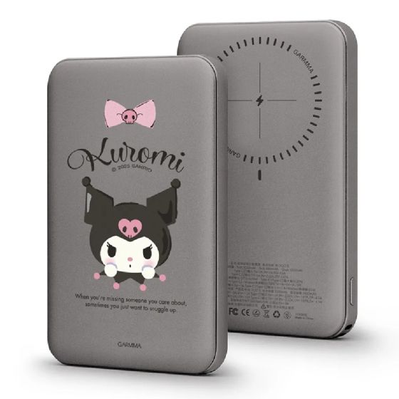 [3C 認證及可追溯二維碼] GARMMA - Sanrio 磁吸超薄行動電源 5000mAh [Kuromi] [黑色 / 粉紅色] GMA-UT-KU_ALL