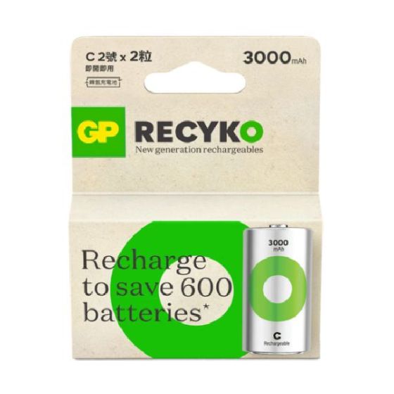 超霸 - ReCyko+ 充電池 3000mAh C 2粒裝 CR-GP4891199187421
