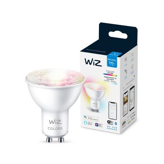 WiZ Wi-Fi黃白光彩光 智能LED燈泡– 4.7W / GU10 (黃白光 + 彩光)